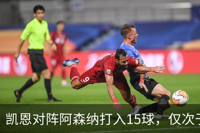 凯恩对阵阿森纳打入15球，仅次于对阵埃弗顿和莱斯特城